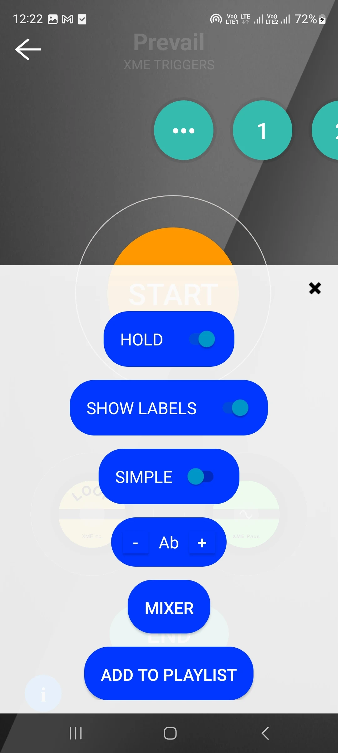 XME TRIGGERS screenshot