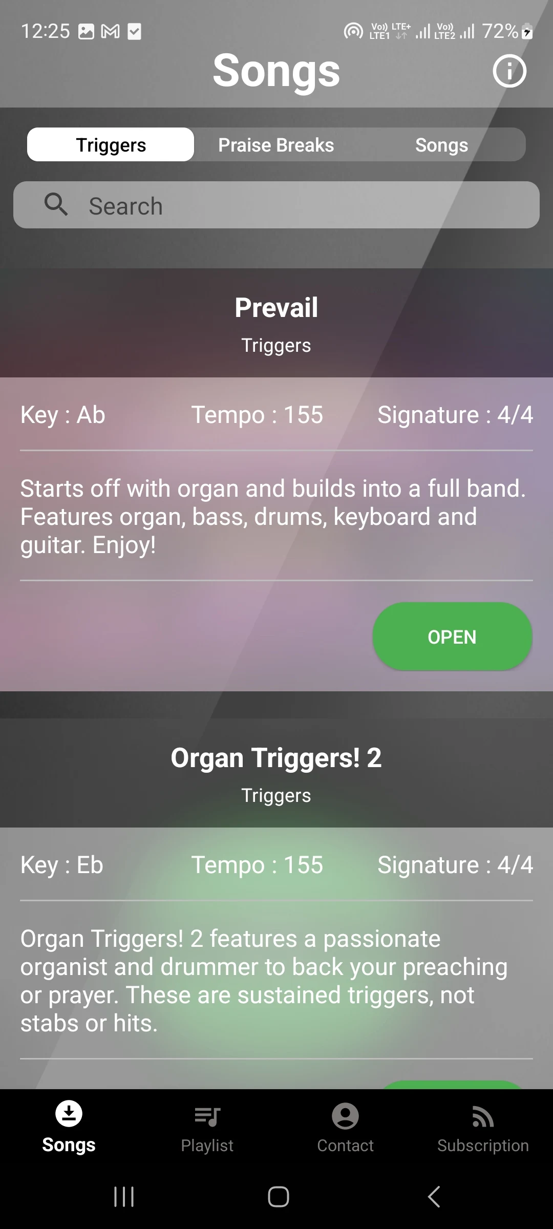 XME TRIGGERS screenshot
